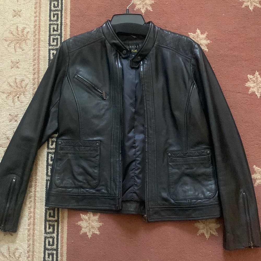 Genuine black leather jacket